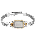 Sajen Silver Grey Moonstone and Multi Gemstone 12.70 ctw Bracelet in 18K Vermeil YG and Rhodium Over Sterling Silver (7.25 In) - Sticky add to cart bar