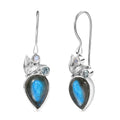 Sajen Silver Malagasy Labradorite, Multi Gemstone Earrings in Rhodium Over Sterling Silver 10.40 ctw - Sticky add to cart bar