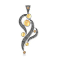 Sajen Silver Golden Sheen Moonstone, Brazilian Citrine Pendant without Chain in Rhodium Over Sterling Silver 4.65 ctw - Sticky add to cart bar