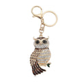 Multi Color Austrian Crystal, Enameled Owl Keychain in Goldtone - Sticky add to cart bar