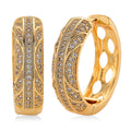 Simulated Diamond Hoop Earrings in Goldtone - Sticky add to cart bar