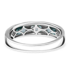 D'Joy Blue Zircon Ring in Rhodium Over Sterling Silver 2.40 ctw