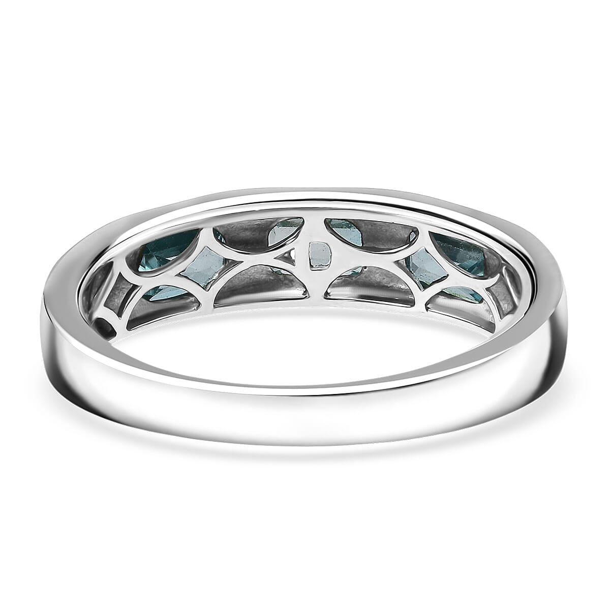 D'Joy Blue Zircon Ring in Rhodium Over Sterling Silver 2.40 ctw (5)
