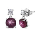D'Joy Star Ruby, Moissanite Earrings in Rhodium Over Sterling Silver 3.75 ctw - Sticky add to cart bar
