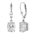 D'Joy Moissanite 5.60 ctw Eternal Solitaire Earrings in Rhodium Over Sterling Silver - Sticky add to cart bar