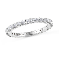 D'Joy Moissanite Ring in Rhodium Over Sterling Silver (Size 7.0) 0.90 ctw