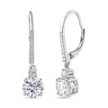 D'Joy Moissanite 2.70 ctw Lever Back Earrings in Rhodium Over Sterling Silver - Sticky add to cart bar