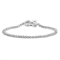 D'Joy Lab Grown Diamond (I2-I3) Classic Tennis Bracelet in Rhodium Over Sterling Silver (6.50 In) 1.15 ctw