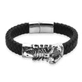 Braided Microfiber Leather Scorpio Bracelet in Stainless Steel (8.00 In) - Sticky add to cart bar