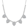Luxuriant Lab Grown Diamond Heart Cascade Necklace in Sterling Silver 6.88 ctw (18 Inches) - Sticky add to cart bar