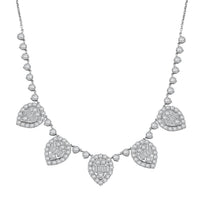 Luxuriant Lab Grown Diamond Heart Cascade Necklace in Sterling Silver 6.88 ctw (18 Inches)