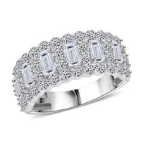 Luxuriant Lab Grown Diamond (G, SI1) Ring in Sterling Silver (Size 10.0) 2.84 ctw