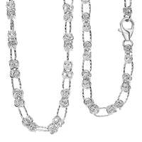 D'Joy Byzantine Station Chain Necklace in Sterling Silver 15.90 Grams (20 Inches)