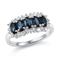 Premium Monte Belo Indicolite, Luxuriant Lab Grown Diamond (G-H, SI) (0.40 cts) Ring in Rhodium Over Sterling Silver (Size 10.0) 1.50 ctw - Sticky add to cart bar