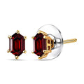 D'Joy Premium Mozambique Garnet 2.35 ctw Eternal Stud Earrings in 18K Vermeil Yellow Gold Over Sterling Silver - Sticky add to cart bar