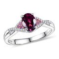 D'Joy Radiant Ember Garnet, Multi Gemstone Ring in Rhodium Over Sterling Silver (Size 10.0) 1.20 ctw - Sticky add to cart bar