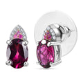 D'Joy Radiant Ember Garnet and Multi Gemstone 2.10 ctw Infinity Earrings in Rhodium Over Sterling Silver - Sticky add to cart bar