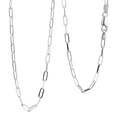 Italian Sterling Silver Paper Clip Chain Necklace (18 Inches) (5.6 Grams) - Sticky add to cart bar