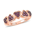 D'Joy Premium Malawi Magenta Garnet Heart Ring in 18K Vermeil RG Over Sterling Silver (Size 10.0) 0.85 ctw - Sticky add to cart bar