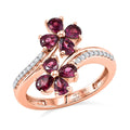 D'Joy Premium Malawi Magenta Garnet, Moissanite Ring in 18K Vermeil RG Over Sterling Silver (Size 10.0) 1.70 ctw - Sticky add to cart bar