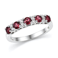 Premium Malawi Magenta Garnet, Luxuriant Lab Grown Diamond (G-H, SI) Ring in Rhodium Over Sterling Silver (Size 10.0) 0.90 ctw