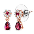 D'Joy Premium Malawi Magenta Garnet and White Zircon 1.35 ctw Blossom Drop Earrings in 18K Vermeil Rose Gold Over Sterling Silver - Sticky add to cart bar