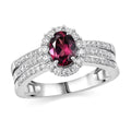 D'Joy Premium Malawi Magenta Garnet, Moissanite Ring in Rhodium Over Sterling Silver (Size 7.0) 1.60 ctw - Sticky add to cart bar