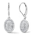 D'Joy Diamond Cocktail Cluster Earrings in Rhodium Over Sterling Silver 1.00 ctw - Sticky add to cart bar