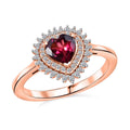 Premium Malawi Magenta Garnet, Luxuriant Lab Grown Diamond (G-H, SI) (0.22 cts) Ring in 18K Vermeil RG Over Sterling Silver (Size 10.0) 1.10 ctw - Sticky add to cart bar