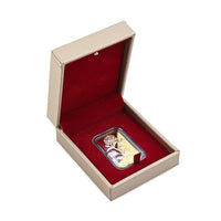 Golden Faux Leather and Rose Red Velvet LED Light Packaging Box