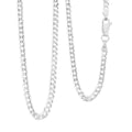 Italian Flat Curb Rhodium Over Sterling Silver Chain Necklace (18 Inches) (5.10 Grams) - Sticky add to cart bar