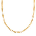 Italian 14K YG Over Sterling Silver Flat Curb Chain Necklace (18 Inches) (5.10 Grams) - Sticky add to cart bar