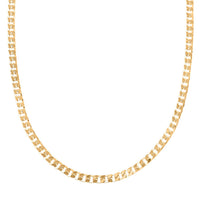 Italian 14K YG Over Sterling Silver Flat Curb Chain Necklace (18 Inches) (5.10 Grams)