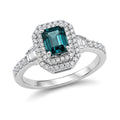 D'Joy Premium Monte Belo Indicolite, Moissanite Ring in Rhodium Over Sterling Silver (Size 10.0) 1.35 ctw - Sticky add to cart bar