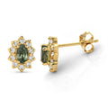 D'Joy Premium Ambanja Demantoid Garnet and Moissanite 0.80 ctw Verdant Fire Stud Earrings in 18K Vermeil Yellow Gold Over Sterling Silver - Sticky add to cart bar