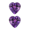 3.20 ctw Heart Cut African Amethyst Loose Gemstone – AA Grade (Set Of 2) (8 mm) - Sticky add to cart bar