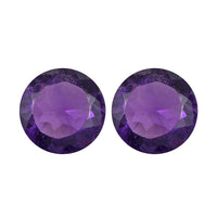 0.68 ctw Round Cut African Amethyst Loose Gemstone – AAA Grade (Set Of 2) (5 mm)