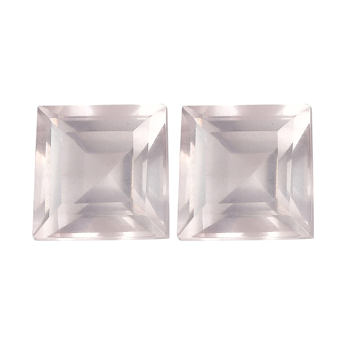2.94 ctw Square Cut Rose Quartz Loose Gemstone (Set Of 2) (7 mm)