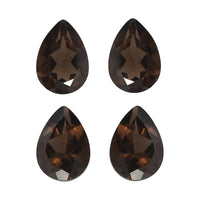 2.60 ctw Pear Cut Smoky Quartz Loose Gemstone – AA Grade (Set Of 4) (7x5 mm)