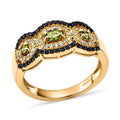 D'Joy Ambanja Demantoid Garnet, Coffee and White Zircon Ring in 18K Vermeil YG Over Sterling Silver (Size 10.0) 2.10 ctw - Sticky add to cart bar