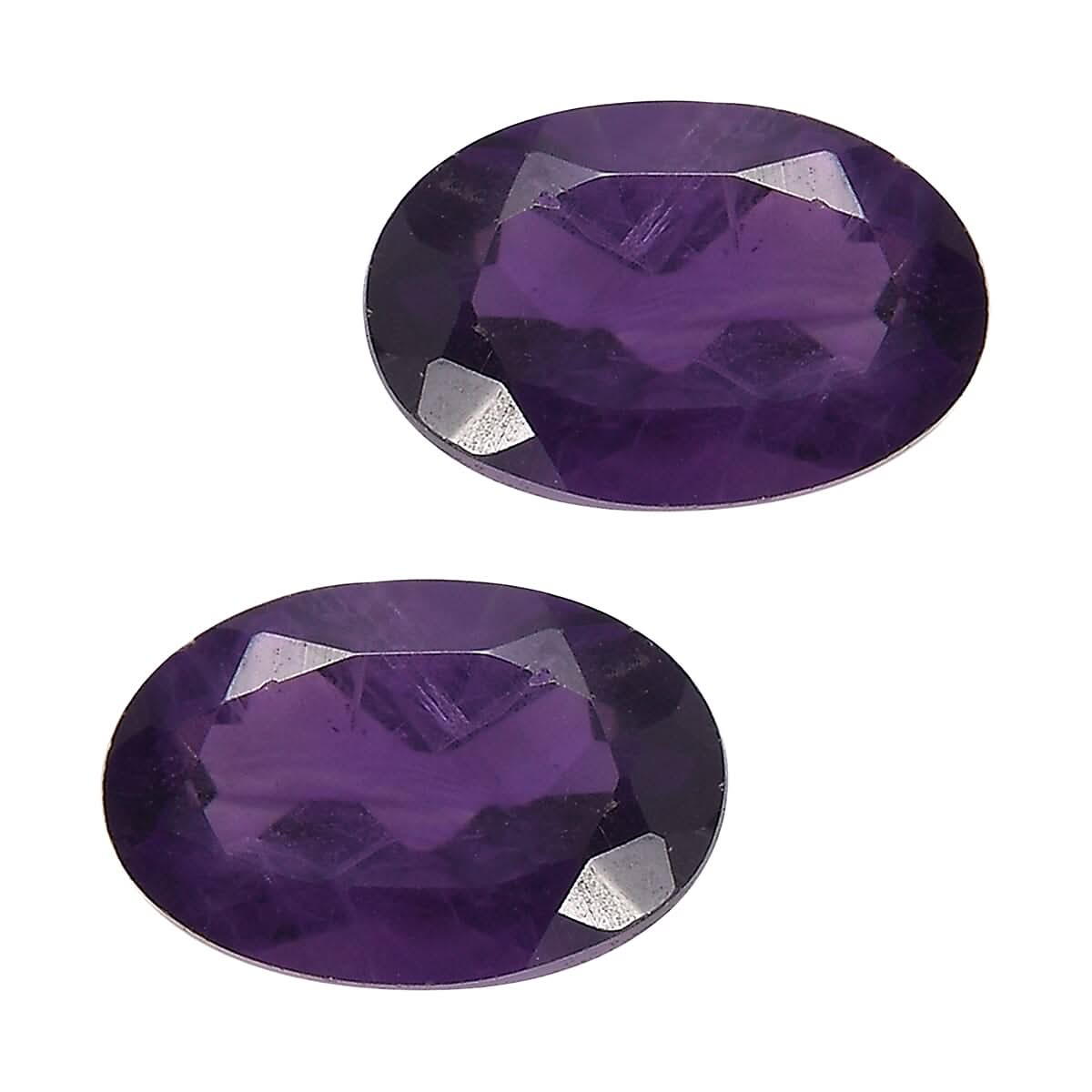 0.70 ctw Oval Cut African Amethyst Loose Gemstone – AAA Grade (Set Of 2) (6x4 mm)