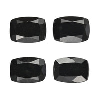 3.12 ctw Cushion Cut Australian Black Tourmaline Loose Gemstone (Set Of 4) (7x5 mm)