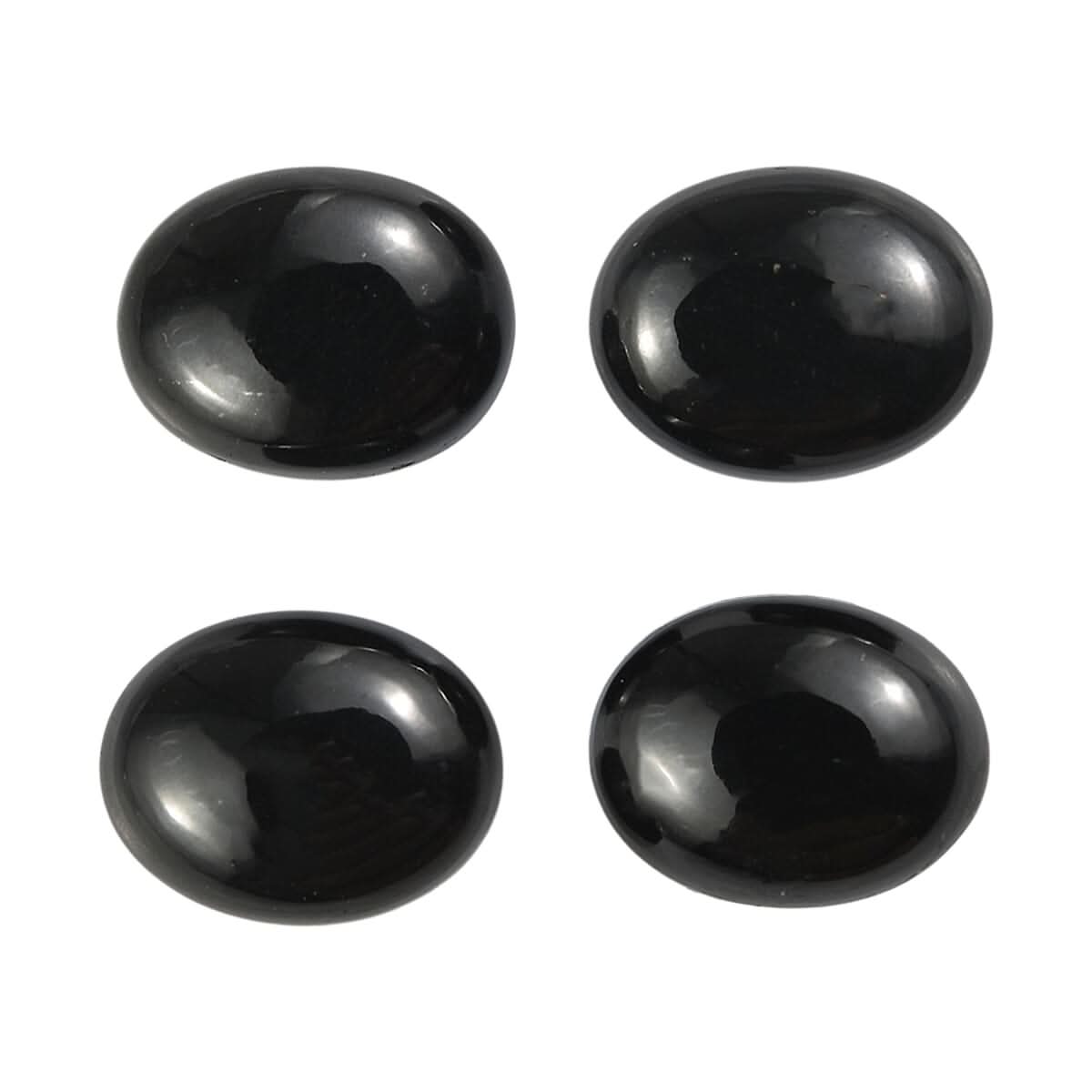6.83 ctw Oval Cut Australian Black Tourmaline Loose Gemstone (Set Of 4) (9x7 mm)