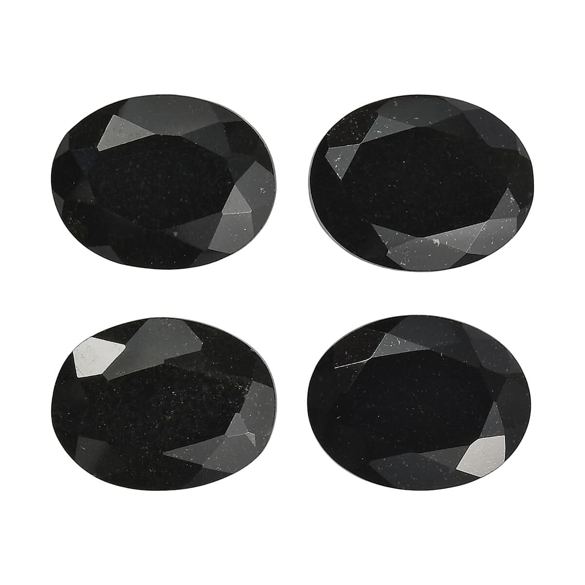 7.41 ctw Oval Cut Australian Black Tourmaline Loose Gemstone (Set Of 4) (9x7 mm)
