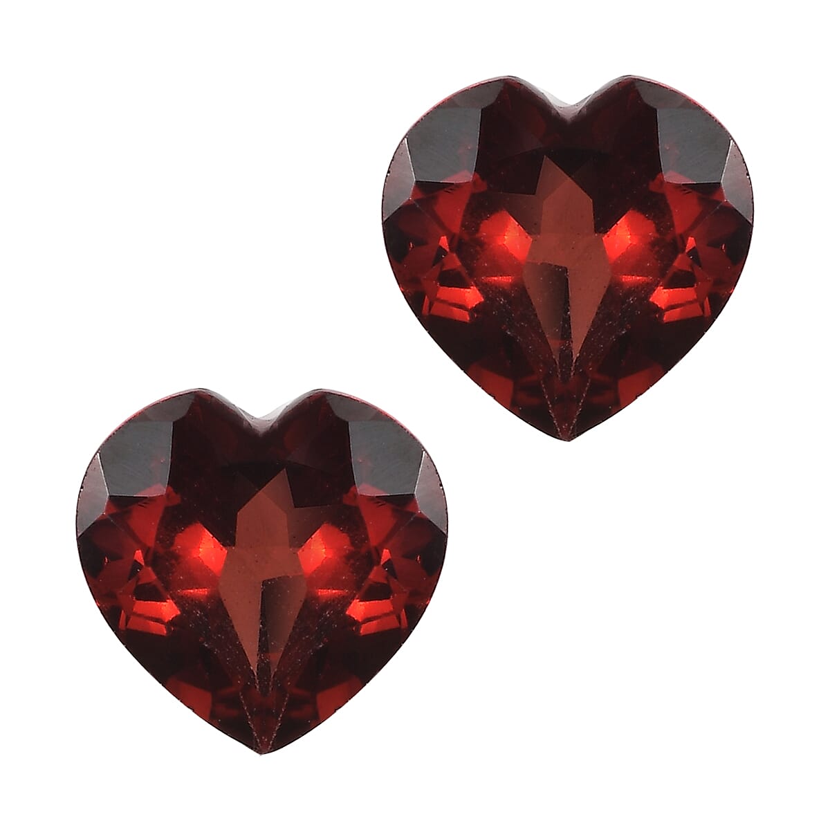 1.51 ctw Heart Cut Mozambique Garnet Loose Gemstone – AA Grade (Set Of 2) (6 mm)