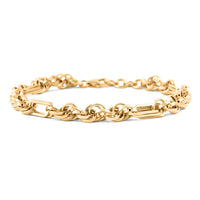 Italian 10K Yellow Gold Figaro Twist Bracelet (7.50 In) 5.10 Grams