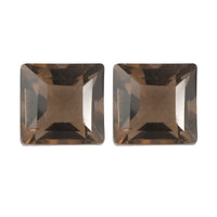 1.80 ctw Square Cut Smoky Quartz Loose Gemstone (Set Of 2) (6 mm)