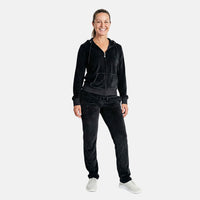 Lee Hanton Black Velour Hooded Jacket Pant Set- Large