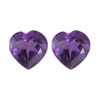 1.35 ctw Heart Cut African Amethyst Loose Gemstone – AAA Grade (Set Of 2) (6 mm)