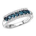 D'Joy Premium Monte Belo Indicolite, White Zircon Ring in Rhodium Over Sterling Silver (Size 10.0) 0.75 ctw - Sticky add to cart bar